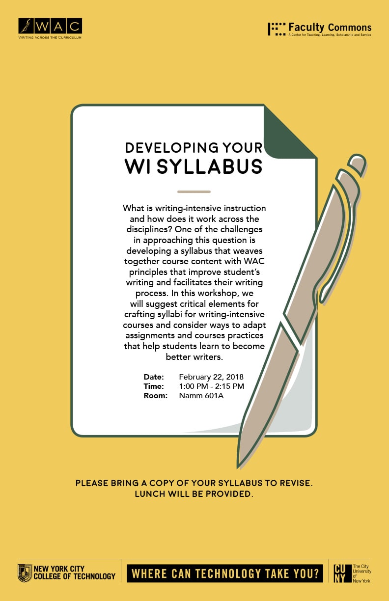 WAC Developing Writing Intensive Syllabus